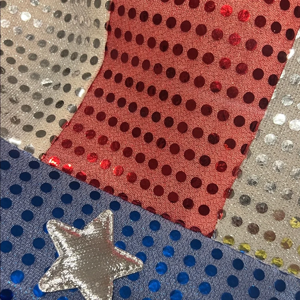NWT, Patriotic Sequin Top Hat - Red, Silver, and Blue. One size